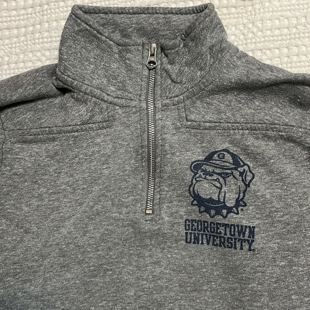 Georgetown University Quarter Zip Sweatshirt 🏈💙🩶